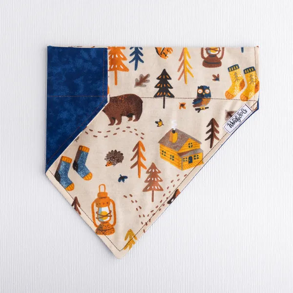 woodland fall winter dog bandana