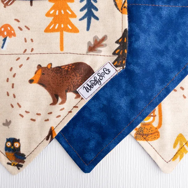 bear owl forest dog bandana
