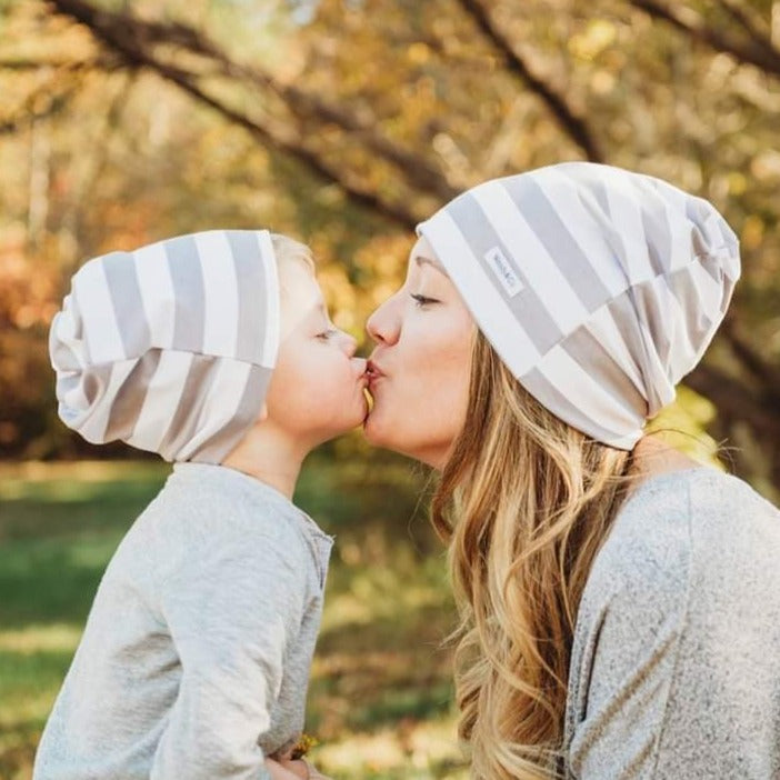 Matching mommy and me beanies.