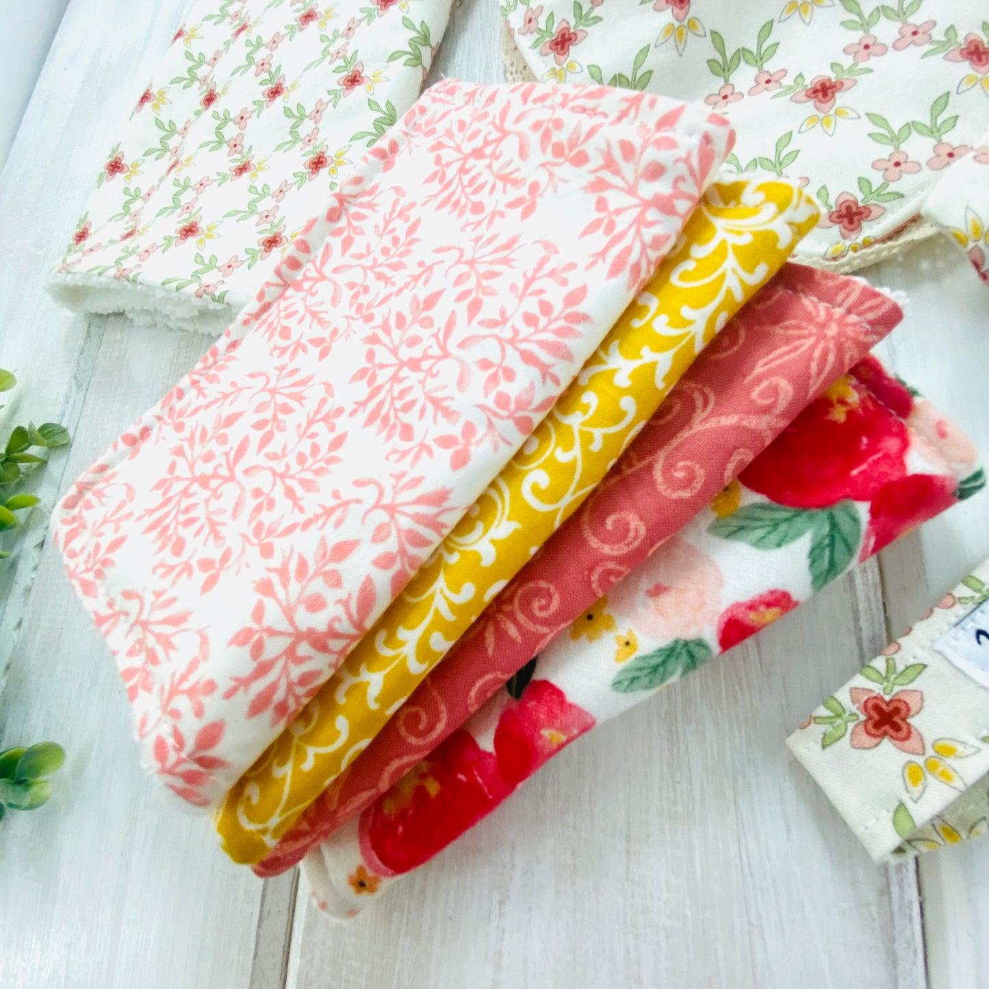Set of 4 reusable baby wipes or baby washing cloths.